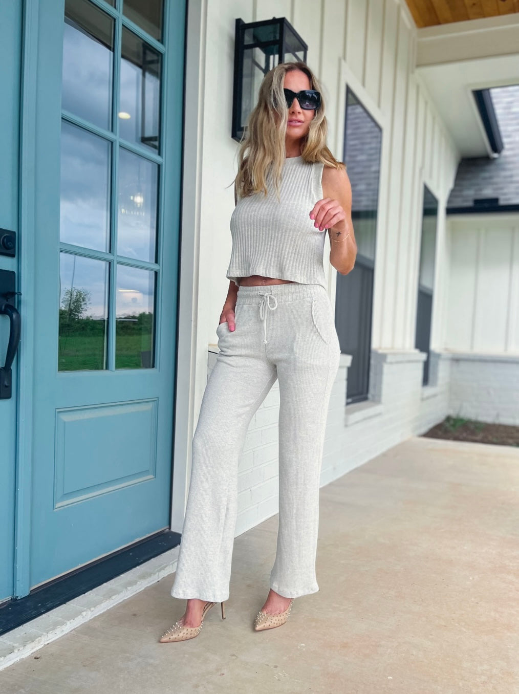 Joanna Rib Wide Leg Pant