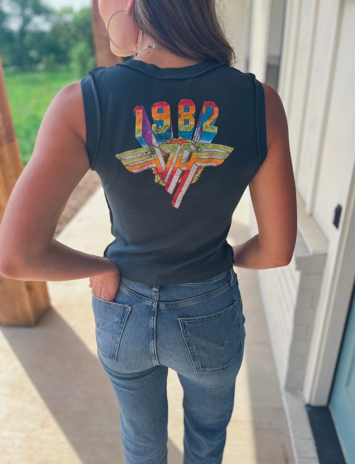 Van Halen Live 1982 Reverse Shrunken Tank