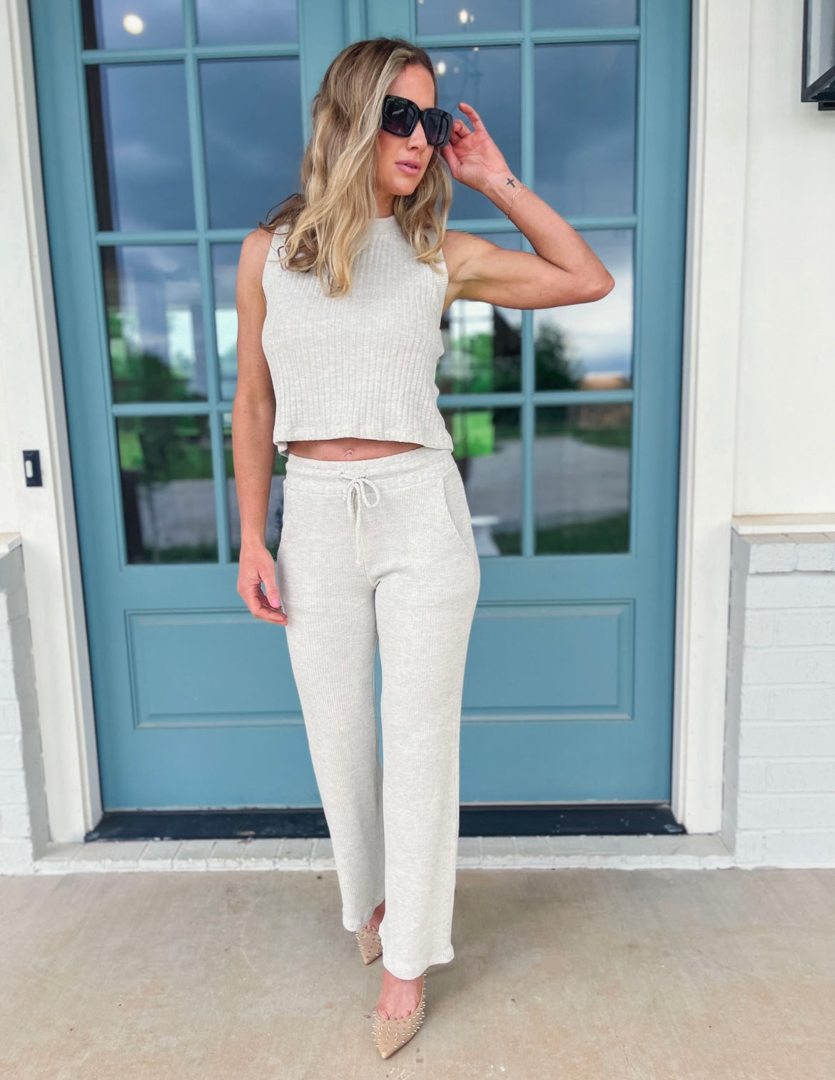 Joanna Rib Wide Leg Pant