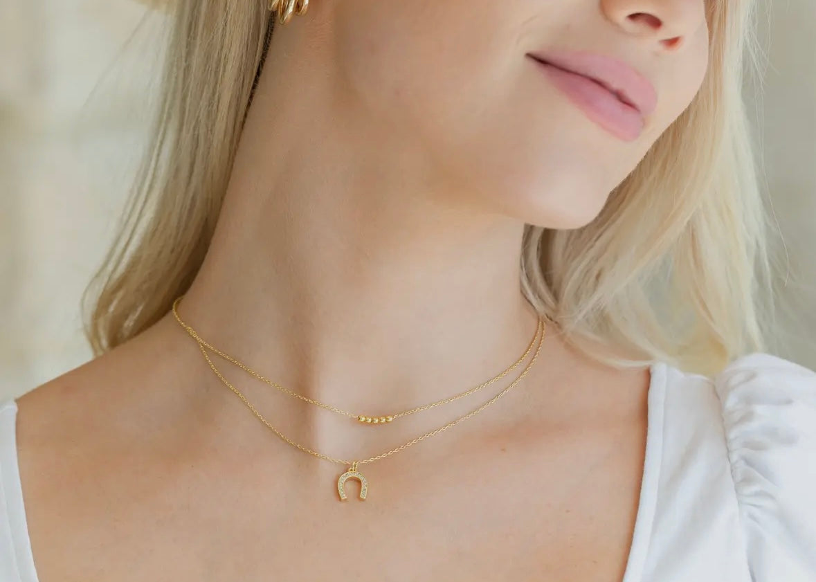 Layered horseshoe necklace