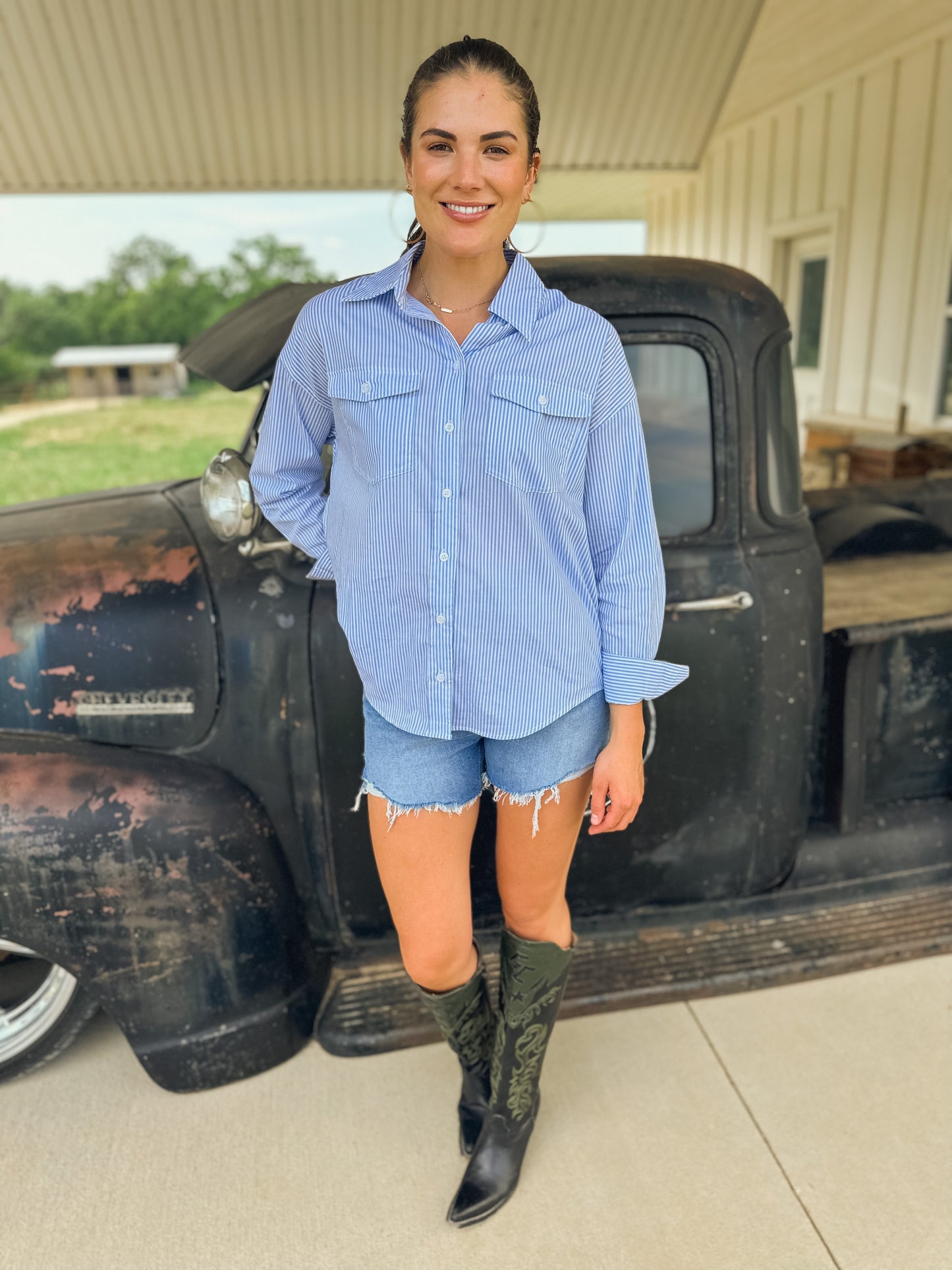 Blue Sky Button Down Shirt