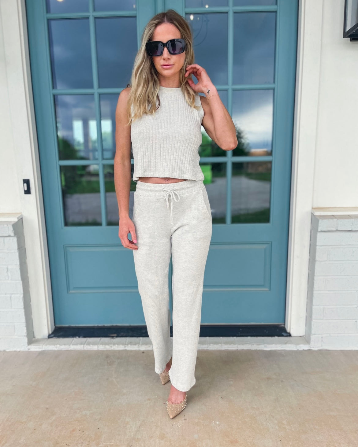 Joanna Rib Wide Leg Pant