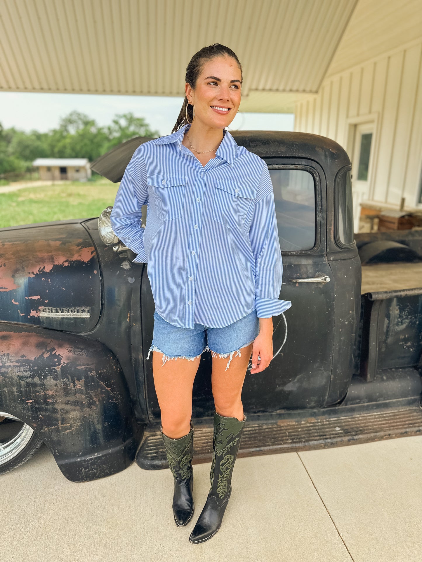 Blue Sky Button Down Shirt