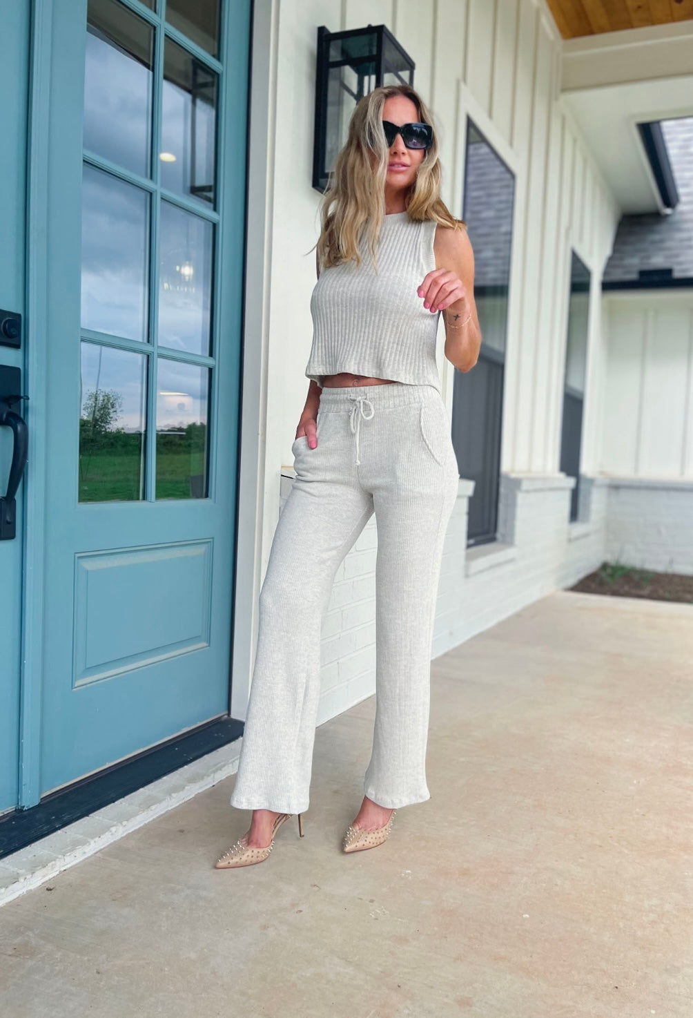 Joanna Rib Wide Leg Pant