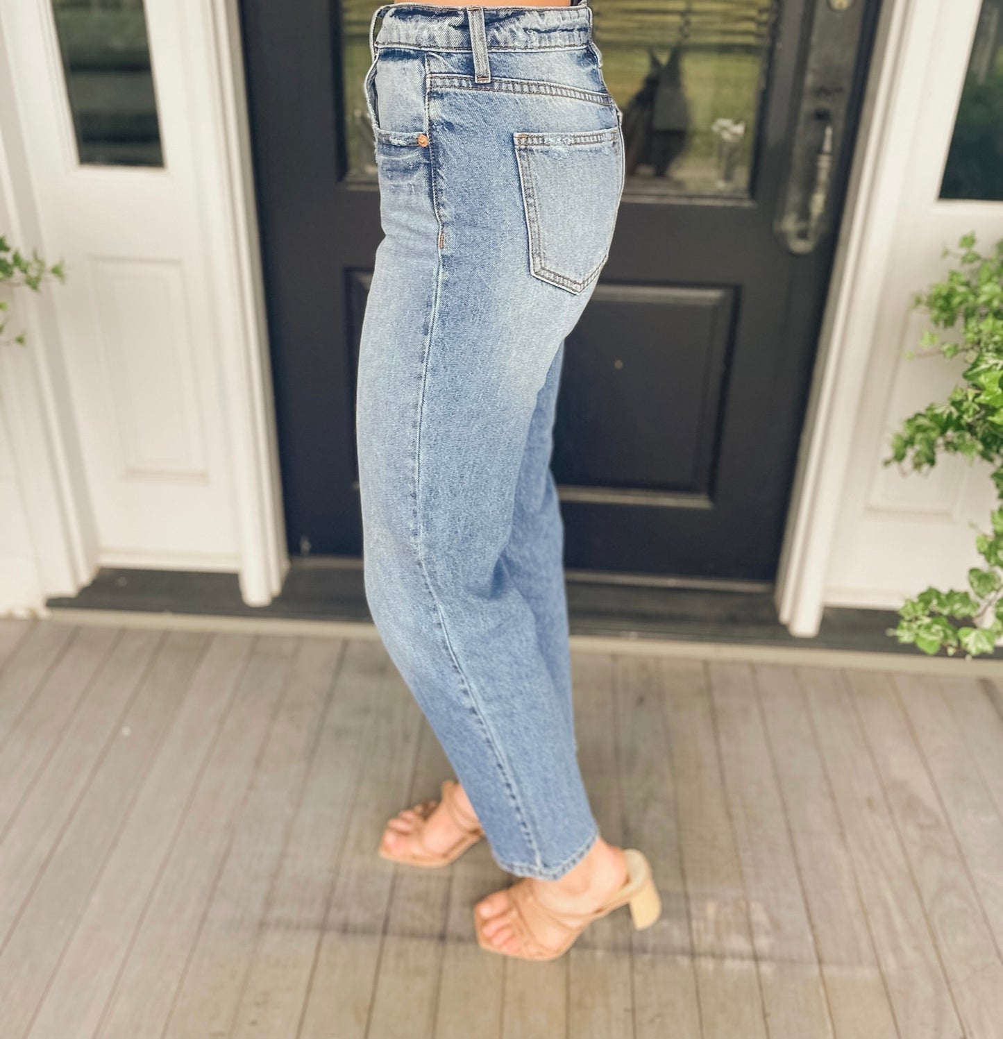 Crystal Vintage High Rise Straight Jean