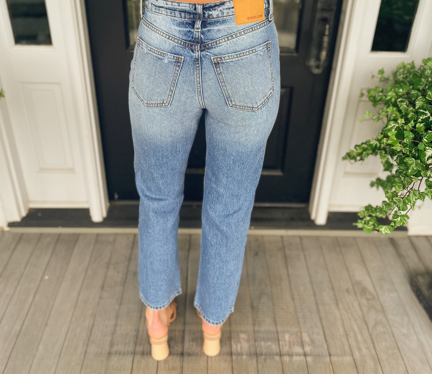 Crystal Vintage High Rise Straight Jean