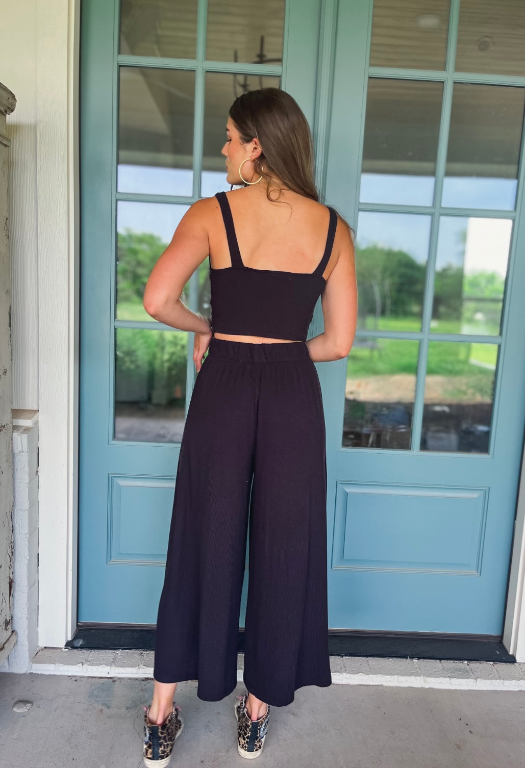 Sully Wide Leg Rib Pant